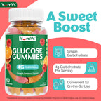 YUM-V'S Glucose Gummies – Fast Acting Glucose Chewable Gummies – Great Tasting – Gluten Free, Vegan, Non-GMO – Orange & Berry Natural Flavor – 60 Chewable Gummy for Adults & Kids (Pack of 2)