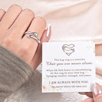 Sterling Silver Hug Ring for Women Teen Adjustable Love Promise Ring Inspirational Friendship Open Ring Hope Love Heaven Promise Friendship Rings Mothers Day Birthday Gift for Daughter Granddaughter Mom Wife Best Friend