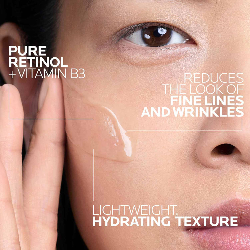 La Roche-Posay Pure Retinol Face Serum with Vitamin B3, Anti Aging Face Serum for Lines, Wrinkles & Premature Sun Damage to Resurface & Hydrate, Suitable for Sensitive Skin, 1.0 Fl. Oz