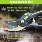 WORKPRO 9" Bypass Pruning Shears, Garden Shears with Titanium Coated