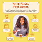 Brodo Deeply Rooted Organic Chicken Broth with Turmeric & Ginger, Nutrient-Rich Chicken Bone Broth Organic, High in Protein and Collagen for Wellness and Cooking, (6x 8.3 oz. Pouches)
