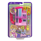 Polly Pocket Barbie Dreamhouse Compact, Dollhouse Playset with 3 Micro Dolls, 1 Puppy, 11 Accessories, Elevator & Pool