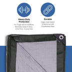 Kotap 12 x 14 Ft. Heavy-Duty Protection/Coverage Tarp, 8-mil, Reversible, Multi-Use, Waterproof, Green-Silver, (TGS-1214)