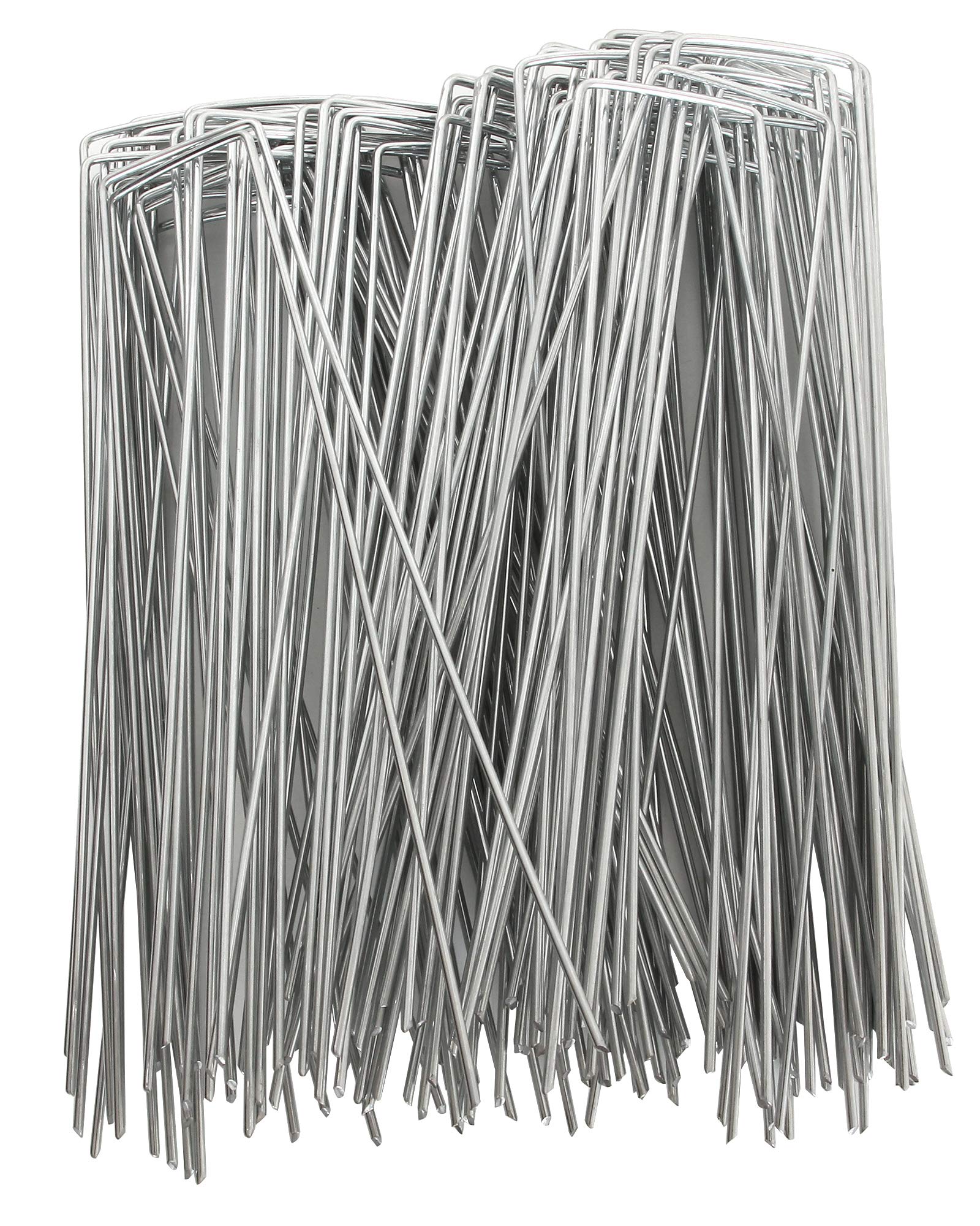 LANIAKEA Garden Stakes 8 Inch Metal Garden Staples 200 Pack Galvanized Landscape Pins Heavy Duty Landscape Stakes for Gardening Fence Landscape Ground Cover