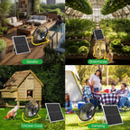 blessny 18" Large Solar Rechargeable Floor Fan for Home Gazebo Greenhouse