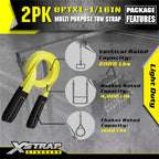 XSTRAP STANDARD 2PK 1''x 8FT Lift Sling Web Strap/Wear Guard End, Heavy Duty Flat Eye Lifting Sling with 2 Reinforced Loops for Tree Saver Lifting Furniture Appliances Machine