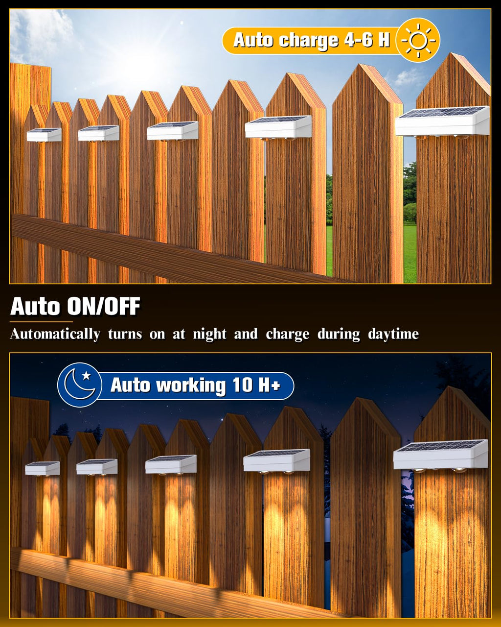 JOFIOS Solar Fence Lights 12 Pack, 50 Lumens Outdoor Fence Solar Lights with 12 Modes RGB Color Glow LED Solar Lights Outdoor Waterproof for Patio, Backyard, Deck, Fence, Railing.（White Shell）