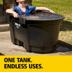 Rubbermaid Commercial Products Stock Tank 100-Gallons Structural Foam Heavy Duty Container for Livestock/Animal/Cattle Feed & Water Outdoor Homemade Pool/Hot Tub/Bathtub & Pet Cleaning/Dog Wash