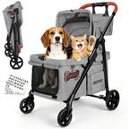 RIDYEE Dog Stroller for Small & Medium Dogs & Cats up to 44 lbs – Foldable, Lightweight, All-Terrain Shock Absorbing Wheels, Ventilated & Fully Shaded, Low-Entry Design