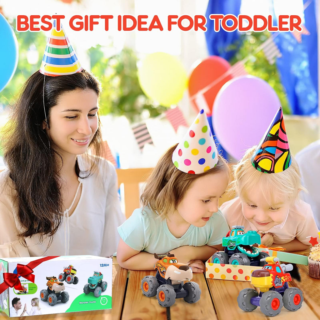 Toy Cars for 1-3 Year Old, 3PCS Animal Monster Truck, 1 Year Old Boy Gifts