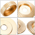 Hedume Set of 5 Wood Carving Disc for 4" or 4 1/2" Angle Grinder with 7/8" Arbor, Grinding Wheel Shaping Disc for Wood Cutting, Grinding Shaping Sculpting Disc for Wood