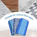 8 Pack Microfiber Cleaning Pad for Bona Mop Hardwood & Hard Surface Floors Dry and Wet Floor Cleaning - Includes 4 Microfiber Cleaning Pad, 2 Deep Clean Pads and 2 Dusting Pad - Dual Zone Cleaning