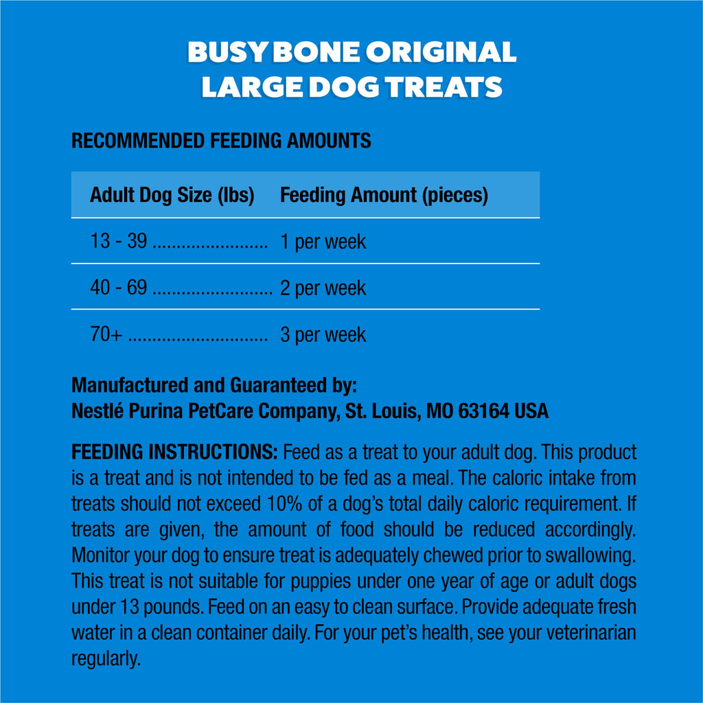 Purina Busy Bone Adult Large Dog Chew Treats, Original, 10 ct Pouch