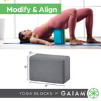 Gaiam Yoga Block - Supportive Latex-Free Eva Foam - Soft Non-Slip Surface with Beveled Edges for Yoga, Pilates, Meditation - Yoga Accessories for Stability, Balance, Deepen Stretches
