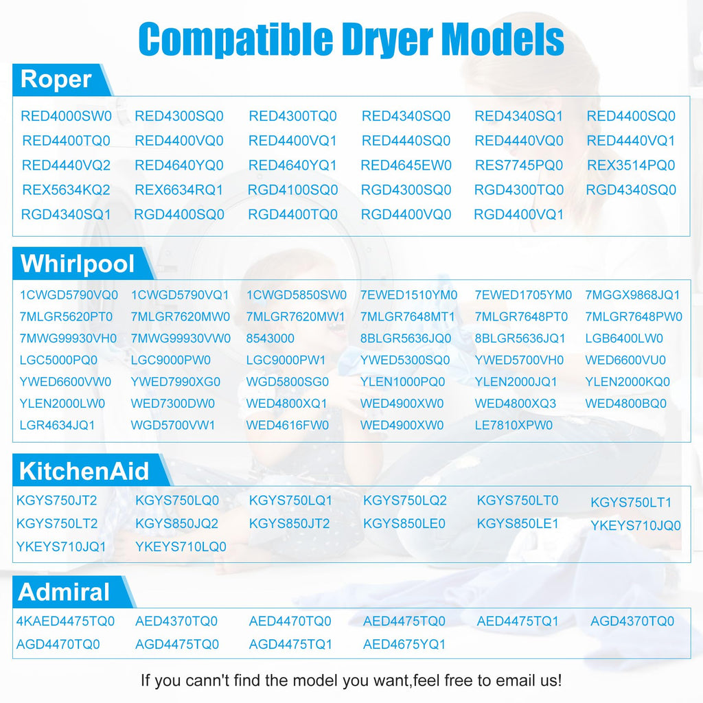 【Belt Upgraded】4392065 Dryer Repair Kit,Including Rollers 349241t,Idler 691366,Belt 341241,Replacement Parts for whirlpool,kenmore,admiral,amana,crosley,estate,inglis,kitchenaid,roper,maytag