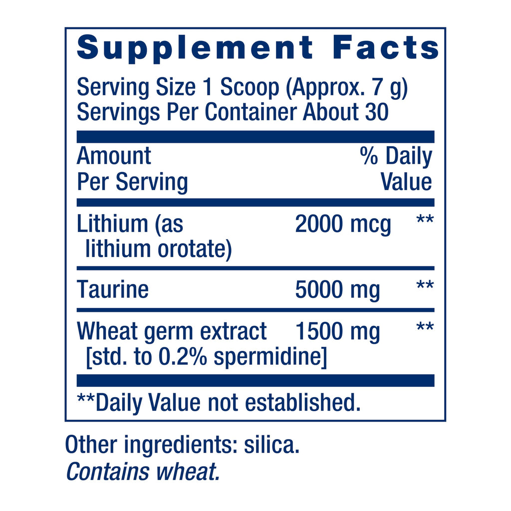 Life Extension Healthy Aging Powder, Healthy Aging Supplement, Heart Health, Brain Health, Exercise Performance, Taurine, Lithium, spermidine, Powder Blend, Non-GMO, Vegetarian, 30 Servings