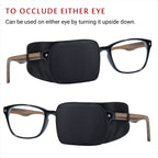 Astropic 2Pcs Silk Eye Patches for Adults Kids Glasses to Cover Either Eye (Medium, Black)