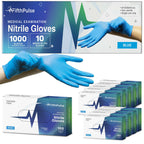 FifthPulse Medical Exam Blue Nitrile Gloves X Small 1000 Count - 3 Mil Powder and Latex Free Disposable Gloves - Case of 10 Boxes of 100