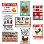 8 Pack Chicken Coop Accessories, Funny Chicken Coop Metal Signs Outdoor Decor Chickens Farm Personalized Tin Sign Chicken Gifts For Lovers House Decor 8×12 Inch