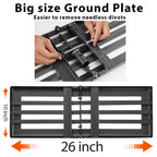 Lawn Leveling Rake Heavy Duty, 30"x10" Large Ground Plate Leveler Tool, Anti Flipping Smooth Edge Pull Behind Garden Landscape Rake for Soil Sand Dirt Yard Top Dressing, Long Handle 65 Inch