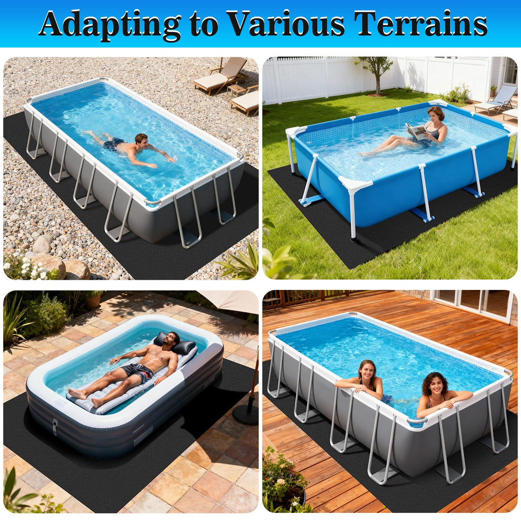 ComfyKit 15x10ft Rectangular Pool Liner Pad for Above Ground Swimming Pools,Thickened Under Pool Mat Padding,Pools Bottom Liner Protector to Prevent Punctures & Extend Liner Life