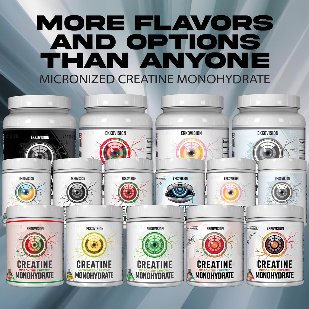 Ekkovision Creatine Monohydrate Powder, Micronized, Unflavored, Pre Workout & Post Workout Supplement for Men and Women, Energy Support, Easy to Mix in Shakes, Smoothies & Beverages, 100 Servings