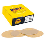 Dura-Gold Premium 240 Grit 6" Gold Sandpaper Discs, No Hole Pattern Dustless, Box of 50, Hook & Loop Backing for DA Sander, Finishing Coarse Sanding Abrasive Automotive Paint, Woodworking Wood, Metal