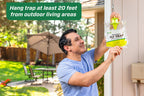 RESCUE! Outdoor Disposable Fly Trap – Hanging Fly Catcher with Attractant Bait, Fly Bag for Patio, Yard, Trash & Farm Areas – Easy-to-Use Outdoor Fly Control - 12 Traps