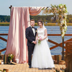 Fomcet Wooden Wedding Arch Frame Square Wood Arch Backdrop Stand 7.2ft