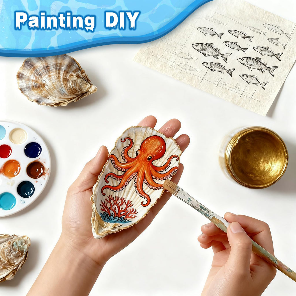 VMEECARL 30Pcs 4"-5" Concave Oyster Shells for Crafts Natural Large Oyster Shells for DIY Crafting Christmas Ornaments Decoupage Beach Decor Arts and Bulk Clam Shells Sea Shells for Crafts