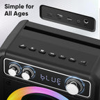 VOSOCO Karaoke Machine, Bluetooth Speaker with 2 Wireless Mics for Adults