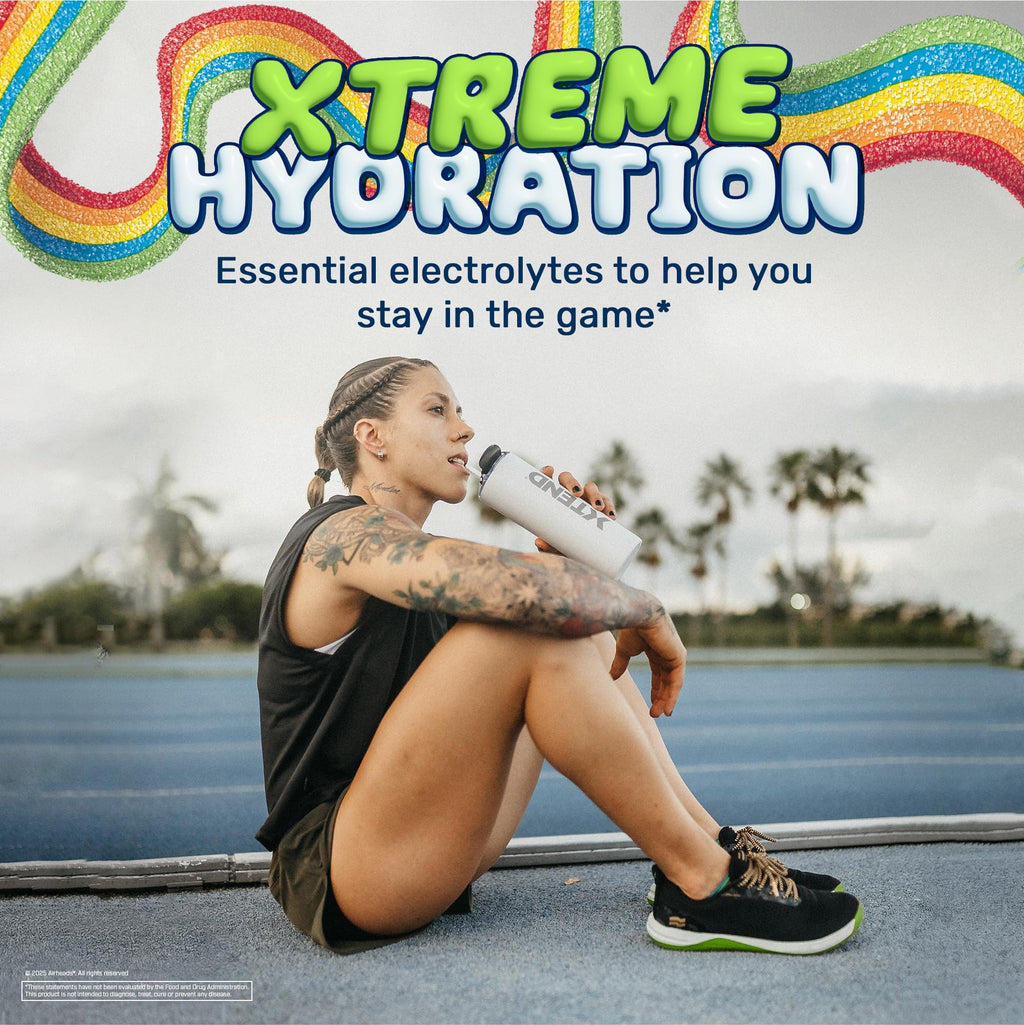 Xtend Original BCAA Powder, 7g BCAAs and 2.5g L-Glutamine for Muscle Recovery, Hydration, and Lean Muscle, Sugar Free Intra and Post Workout Drink, Airheads Xtreme Rainbow Berry, 30 Servings