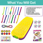 Friendship Bracelet Making Kit Toys, Ages 7 8 9 10 11 12 Year Old Girls Gifts Ideas, Birthday Present for Teen Girl, Arts and Crafts String Maker Tool, Bracelet DIY, Kids Travel Activity Set
