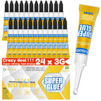 INSOIA Super Glue Liquid Clear, 24 x 3g, All Purpose Single-Use