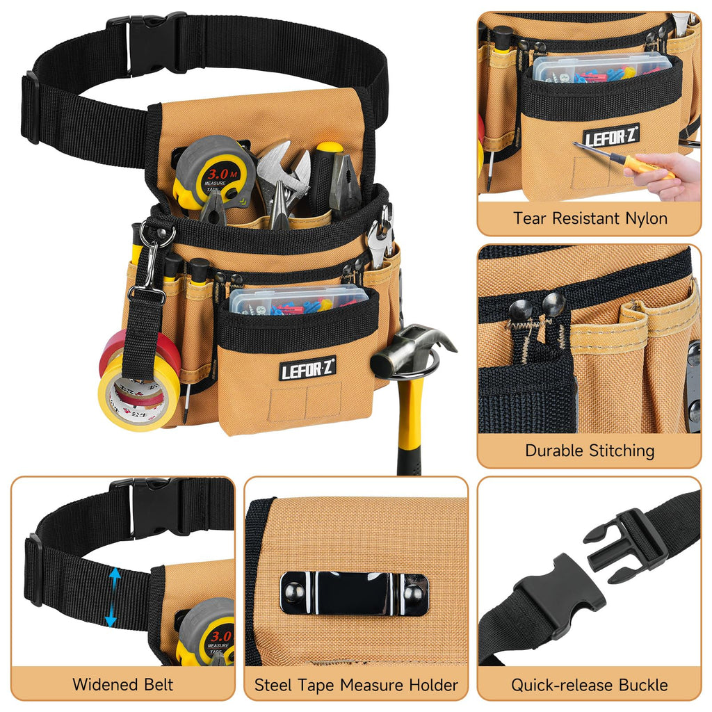 LEFOR·Z Tool Belt,14-Pockets Tool Belts for Men with Magnetic Tool Pouch