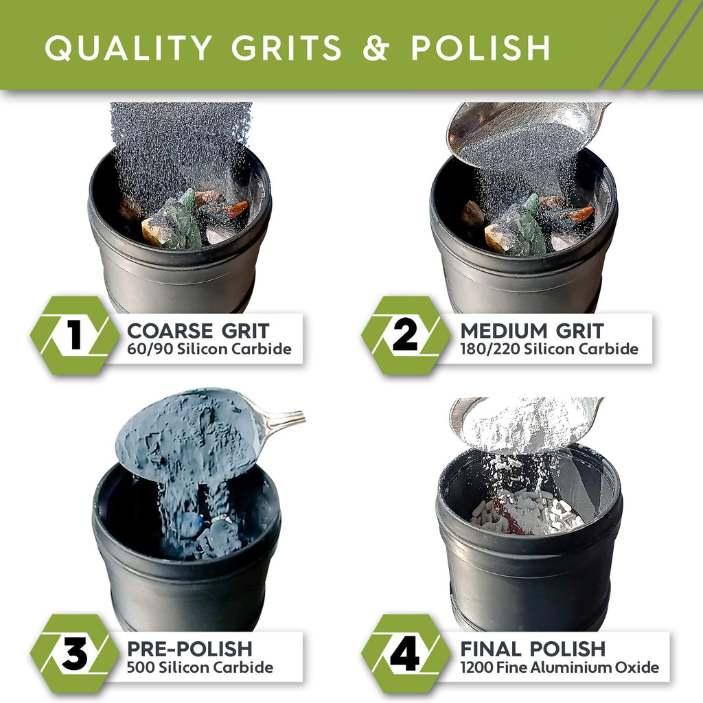 Polly Plastics Rock Tumbler Tumbling Media Grit Kit & Plastic Filler Pellets