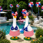 Vzuito 4th of July Porch Goose Outfit, Independence Day Lawn Goose Outfits, 23inch Geese Outfits Clothes Patriotic Geese Costume for Outdoor Yard Garden Decor (Style 5)