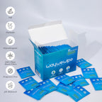 Waywewipe On-The-Go Flushable Wet Wipes, 60 Count XL Individually Wrapped Adult Wipes, Hypoallergenic 100% Plant Based Septic Safe, Travel Size Cleansing Cloth for Men & Women, Fragrance Free (60 Ct)