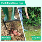 Garden Hoe, Heavy Duty Trenching Hoes with 60 Inch Long Handle, Sharp Edge Triangle Weeding Hoe Garden Tools for Weeds Removal,Cultivating,Digging,Loosen Soil, Trenching, Landscaping Manual Weeder