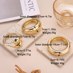 SAMOCO 3Pcs Chunky Gold Bangle Bracelets for Women