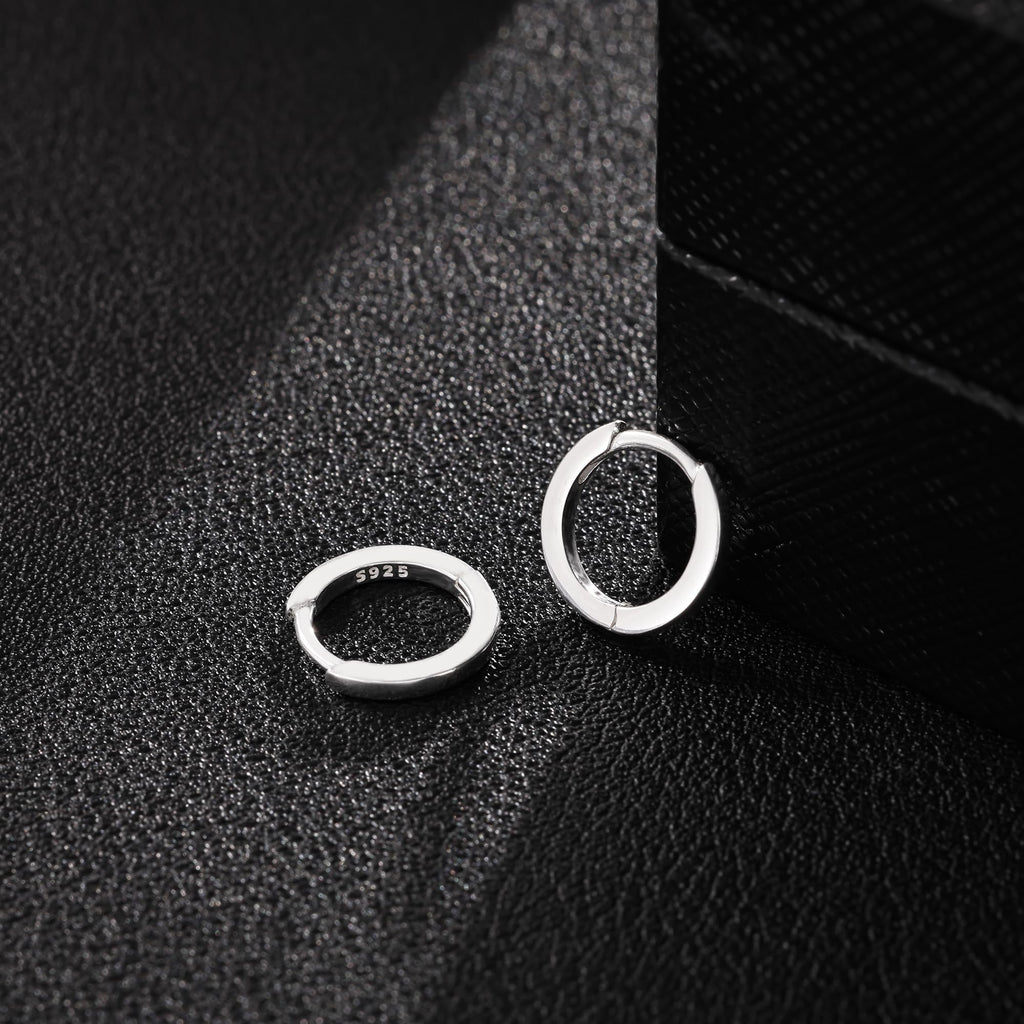 925 Sterling Silver Small Hoop Earrings for Women, 8MM Huggie