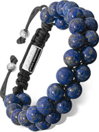 RTZN® Lapis Lazuli Bracelet for Men – Premium Artisan Handcrafted Authentic Blue Lapis Lazuli Mala Bead Bracelet – Adjustable Beaded Bracelets for Men (Morocco)