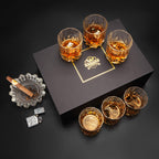 KANARS Whiskey Glasses Set of 6 with Elegant Gift Box for Liquor Scotch Rum