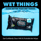 DUDE Wipes Unscented Flushable Wipes - Extra-Large Adult Wet Wipes for Sensitive Skin - 8 Pack (384 Count) + Mint Travel Pack (18 Count) - Infused with Vitamin E and Aloe - Septic and Sewer Safe