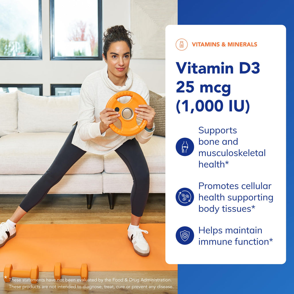 Pure Encapsulations Vitamin D3 25 mcg (1,000 IU) - Supplement to Support Bone, Joint, Breast, Heart, Colon & Immune Health - with Premium Vitamin D - 250 Capsules