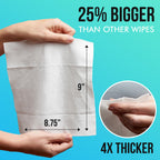 Extra Large Bath Wipes for Adults No Rinse - 80 Disposable Body Cleansing Cloths for Men, Women & Elderly - Great for Gym, Camping, Post Surgery