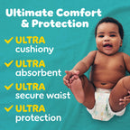 Pampers Baby Dry Ultra Cushiony Diapers, Size 1 (8-14 lbs), 120 Count, Up to 100% Leakproof (Packaging May Vary)