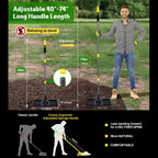 Lawn Leveling Rake 17x10 Inch , Heavy-Duty Yard Leveling Rake 6.2FT