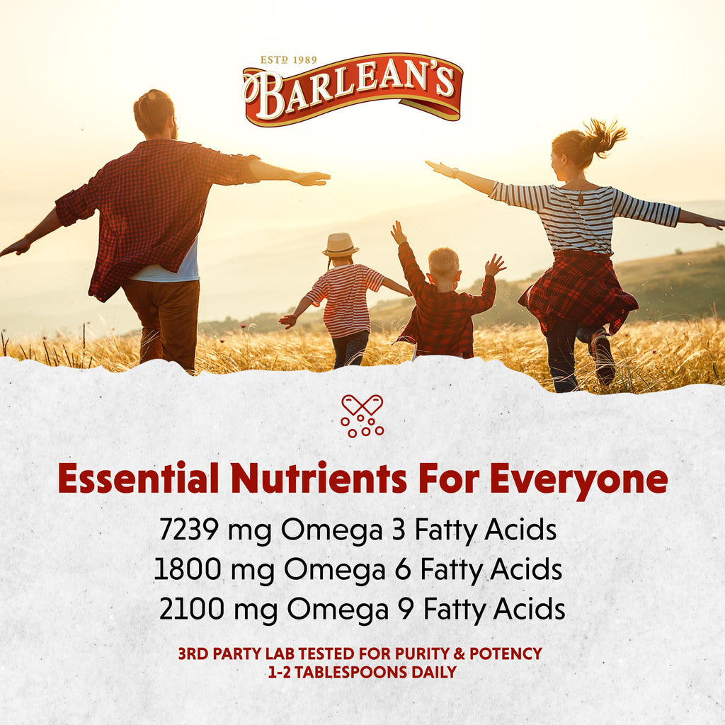 Barlean's Organic Lignan Omega 3 Flaxseed Oil Liquid Supplement for Men and Women, Cold Press Flax Seeds, 7230mg ALA Fatty Acid, Vegan and Gluten Free, 16 oz