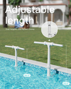 POOLHOUR [Patented] 2026 Height Upgrade Pool Fountain for Above Ground/Inground Pools with Dual High-Pressure Spray, 360° Adjustable Cooling Jet & Relaxation - Waterfall Sprinkler Cooler